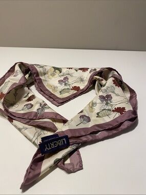 Liberty Cream Floral Silk Scarf